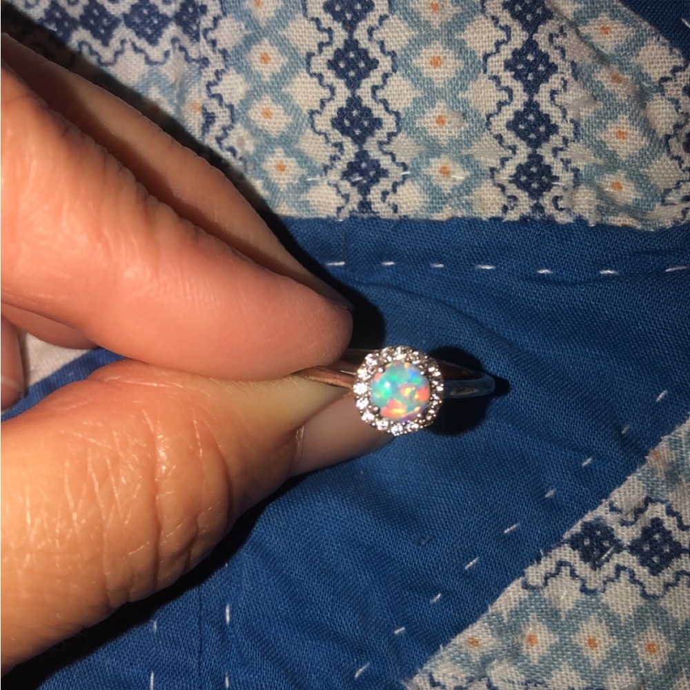 Sterling opal ring